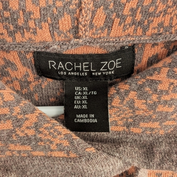 Beautiful Rachel Zoe Peach-Orange and Gray Women's Hoodie XL - Picture 3 of 5